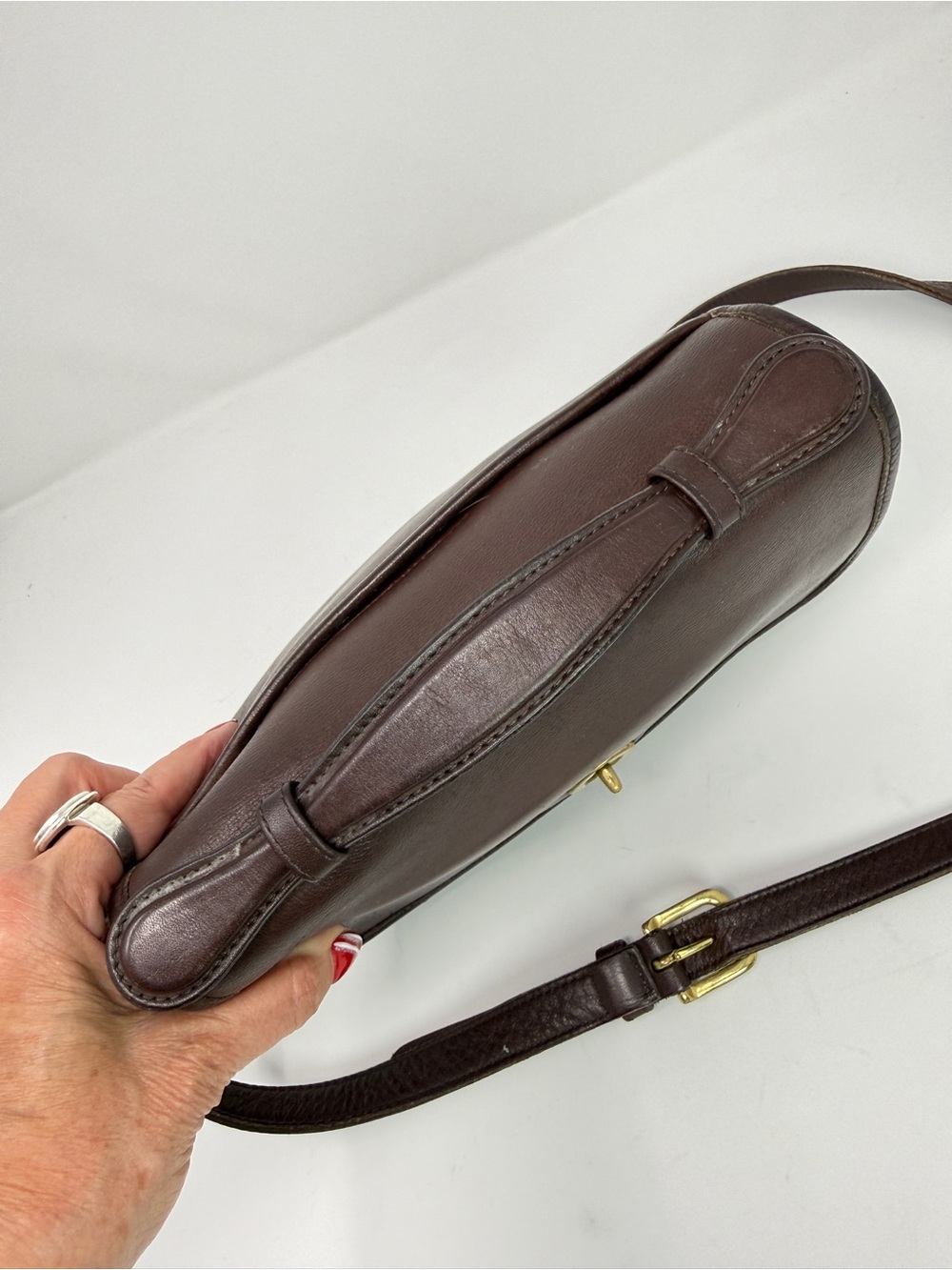 Coach Court Vintage Brown Glove Tanned Leather Top Handle Crossbody Bag D2P-9870 - Picture 15 of 17